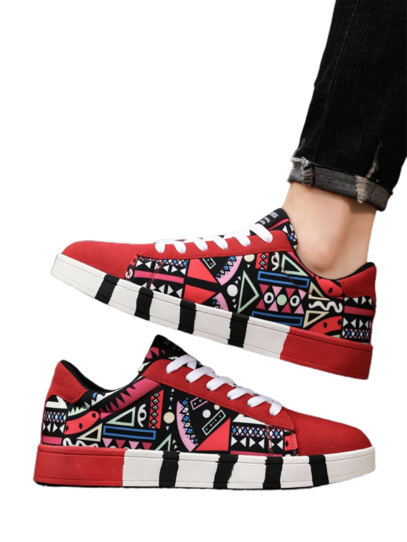 Canvas Block Pattern Shoes LT3