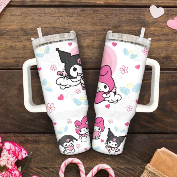 Kuromi And My Melody Sanrio Cartoon Custom Quencher Tumbler 40oz - Latakids