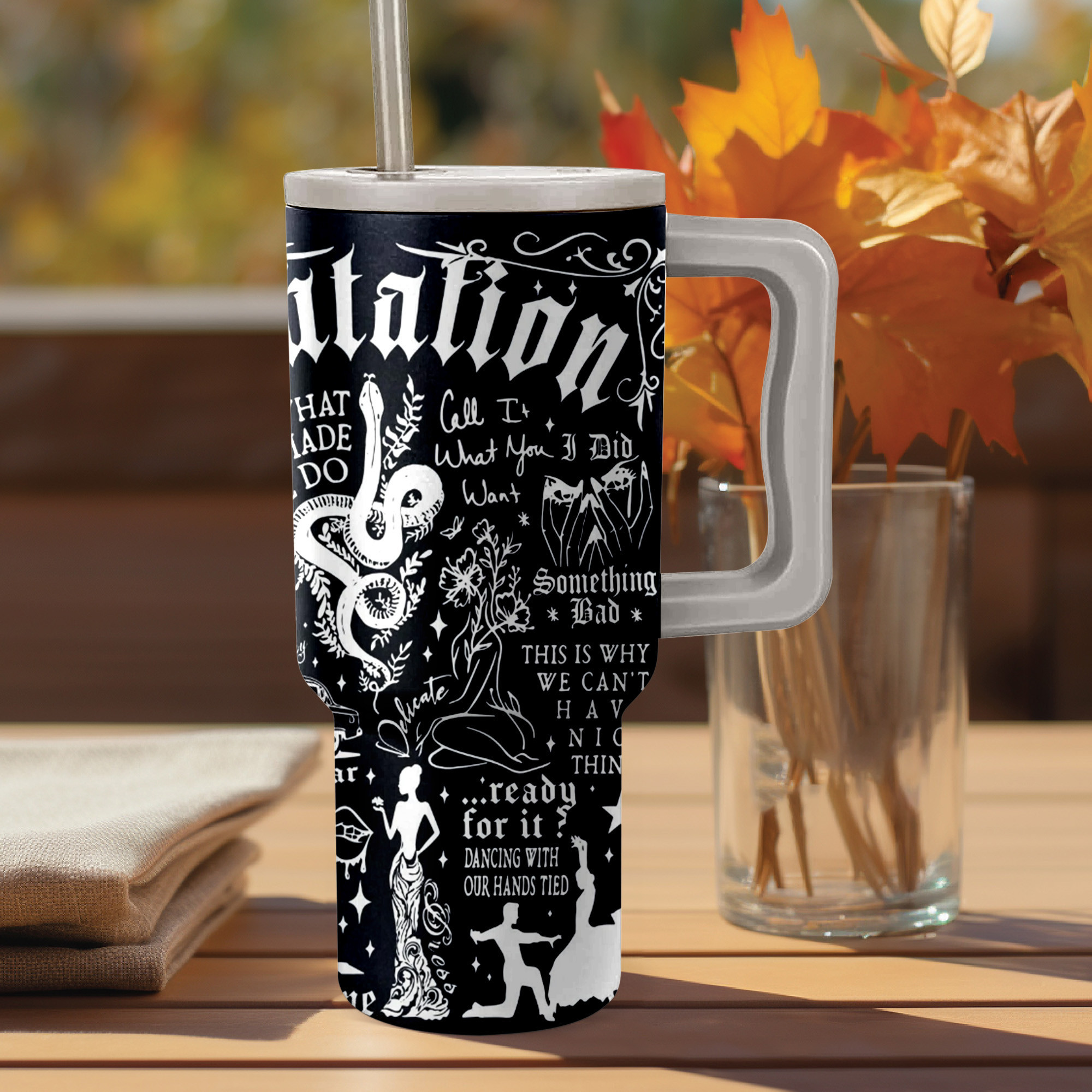 Taylor Swift Reputation Album Music Custom Quencher Tumbler 40oz - Latakids