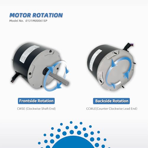 0131M00061SP 1/4HP Condenser Fan Motor Replaces Goodman Air conditioner Amana Janitrol 0131M00014PS Zhongshan Broad-Ocean YDK-180S84062-01 Motor 830RPM 208/230V 1.5A SSX160481BA GSC130481AE Leungoo