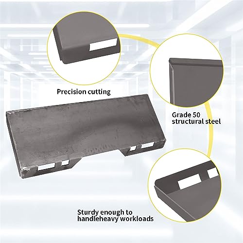 1/2" Skid Steer Mount Plate Quick Tach Attachment Loader Plate Compatible with Bobcat Kubota