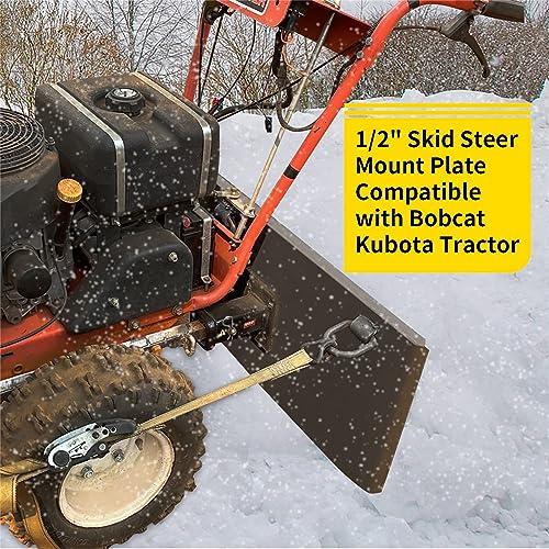 1/2" Skid Steer Mount Plate Quick Tach Attachment Loader Plate Compatible with Bobcat Kubota