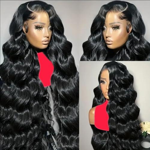 28 Inch 13x6 Lace Front Wigs Human Hair Pre Plucked Body Wave HD Lace Front Wigs Human Hair 180% Density Frontal Glueless Wigs Human Hair with Baby Hair