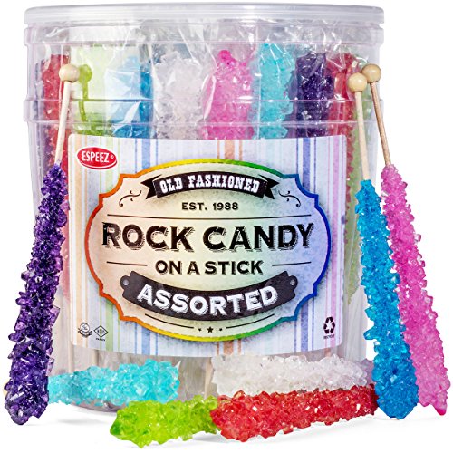 36 Extra Large Assorted Rock Candy Sticks: Espeez - Candy Party Favors - for Birthdays  Weddings  Receptions  Bridal  Baby Showers - Rock Candy Bulk