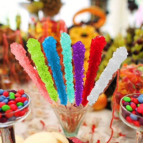 36 Extra Large Assorted Rock Candy Sticks: Espeez - Candy Party Favors - for Birthdays Weddings Receptions Bridal Baby Showers - Rock Candy Bulk