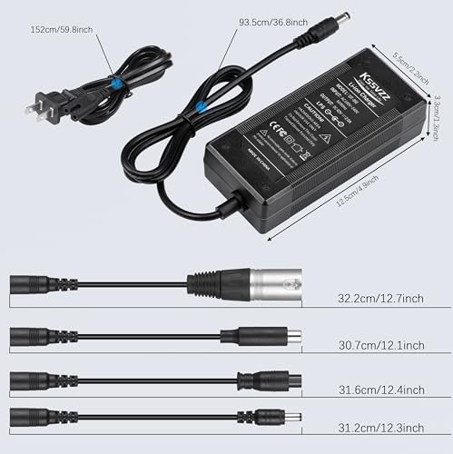 42V 2A Fast Battery Charger with 5 Plugs - Universal Battery Replacement Charger for 36V Lithium Battery Charger Replacement Compatible with Jetson Gotrax Razor Ninebot Segway Swagtron Hiboy