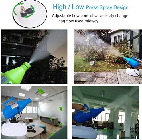 4.5L (1.2 Gallon) Electric ULV Portable Fogger Sprayer Machine Cold Fogger Machine Spraying Distance 30ft for Home Hotel Church School Yard