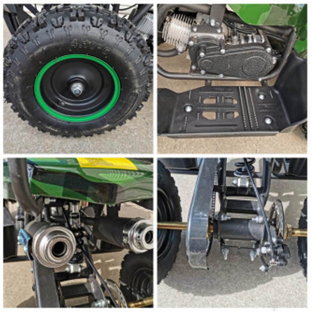 49cc Petrol Powered 2-Stroke Farm Kids ATV Quad Bike - Green