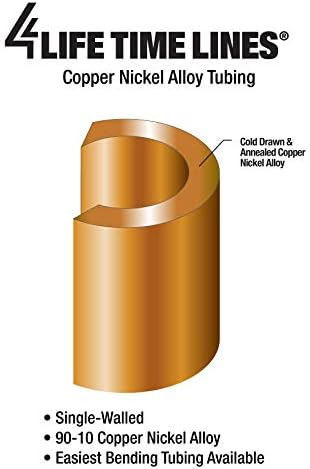 4LifetimeLines 3/16" x 25' Genuine Copper-Nickel Alloy Non-Magnetic Brake Line Replacement Tubing Coil Roll & Fitting Kit Inverted Flare Easy to Bend Corrosion Resistant