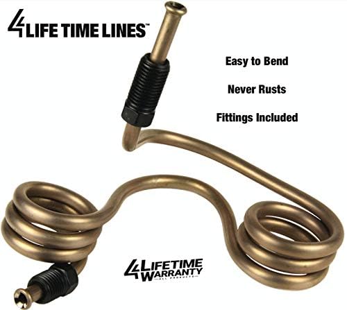 4LifetimeLines 3/16" x 25' Genuine Copper-Nickel Alloy Non-Magnetic Brake Line Replacement Tubing Coil Roll & Fitting Kit Inverted Flare Easy to Bend Corrosion Resistant