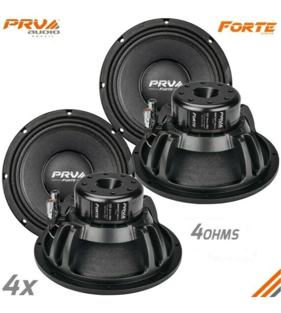 4x PRV Audio 8MB700FT-NDY-4 8" Midbass Neodymium Speakers 700W Forte Serie 4Ohms