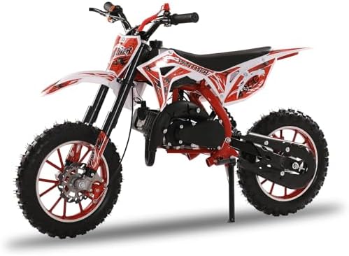 50cc Dirt Bike for Adults & Kids Mini Bike Gas Powered Off Road Trail Bike with Speeds up to 40 MPH for Uphill and Off-Road Conditions Red(2-Stroke) Red