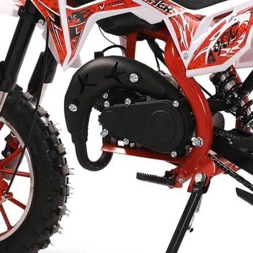 50cc Dirt Bike for Adults & Kids Mini Bike Gas Powered Off Road Trail Bike with Speeds up to 40 MPH for Uphill and Off-Road Conditions Red(2-Stroke) Red