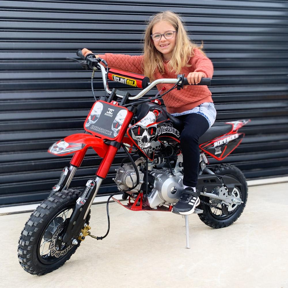 50cc Petrol Powered 4-Stroke Kids Dirt Bike - Red