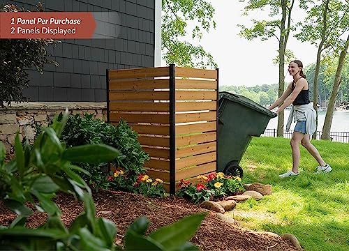 60.5in H x 38.625in W (1 Panel) No Dig Enclo Concord Cedar Wood Privacy Screen  Great to Hide Trash Cans  Decorative Patio Privacy Screen  Outdoor Privacy Fence Panel  Air Conditioner Fence  EC18022