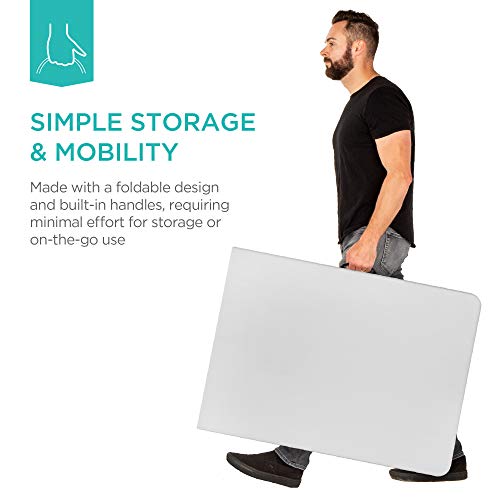 6ft Plastic Folding Table, Indoor Outdoor Heavy Duty Portable w/Handle, Lock for Picnic