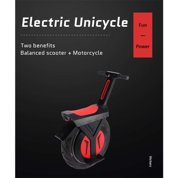 Adults One Wheel Power Unicycle Scooter With Lithium Battery 60V 500W Self Balancing Electric Motor Scooter