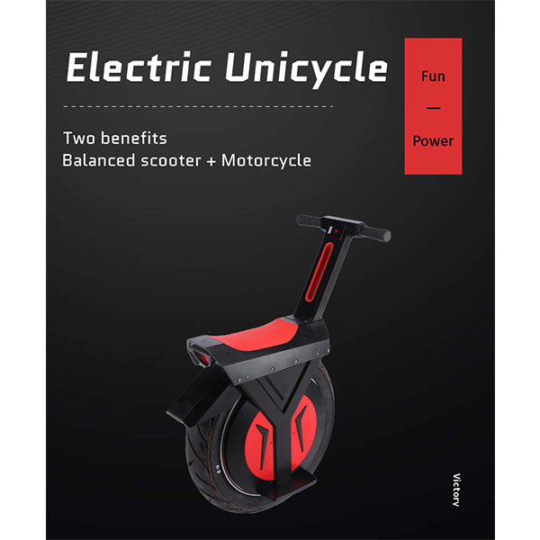 Adults One Wheel Power Unicycle Scooter With Lithium Battery 60V 500W Self Balancing Electric Motor Scooter