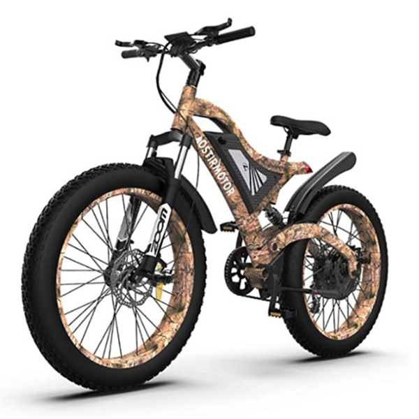 AOSTIRMOTOR Fat Tire Electric Bike 1500W Electric Mountain Bike 48V 15AH Removable Lithium Battery 26 inch 4 inch Electric Bike Suitable for Adult Power Bike Suitable for Bicycle Lovers