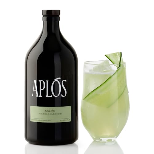 Aplós Calme Non Alcoholic Beverage - Botanical infused calming beverage formulated to Relax and Unwind  Zero Sugar Beverage - 19.4 fl oz - 575ml