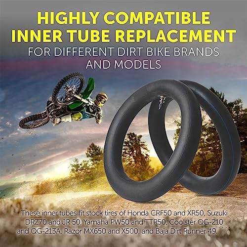 AR-PRO (2-Pack) 2.50/2.75-10 Dirt Bike Replacement Inner Tubes Heavy Duty|Compatible with Honda Crf50 /Xr50  Razor MX650 / MX500  Suzuki DRZ70 / JR50  Yamaha PW50