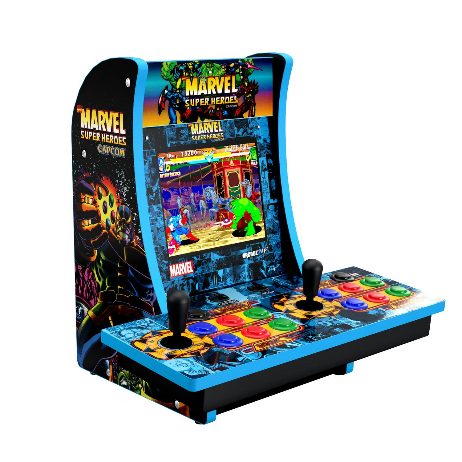 Arcade1UP Marvel Superheroes (2-Player) Counter-cade with Lit Marquee, Port and Headphone Jack