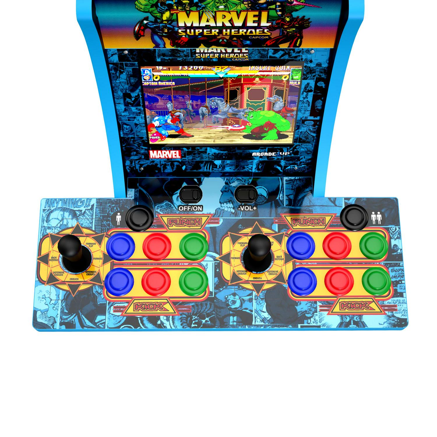 Arcade1UP Marvel Superheroes (2-Player) Counter-cade with Lit Marquee, Port and Headphone Jack