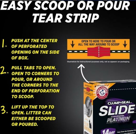 Arm Hammer SLIDE Platinum Multi-Cat Easy Clean-Up Clumping Cat Litter  14 Days of Odor Control 18 lb