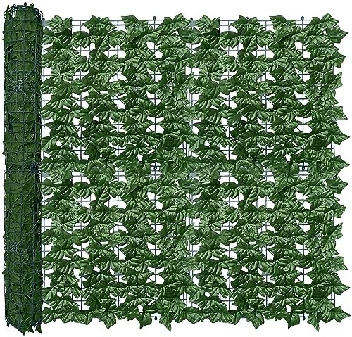 Artificial Ivy Privacy Fence Wall Screen 40X120 in UV-Anti Faux Greenery Backdrop Ivy Vine Leaf Hedges Fence Panels for Patio  Balcony  Garden  Backyard Indoor Outdoor Green Wall Decor