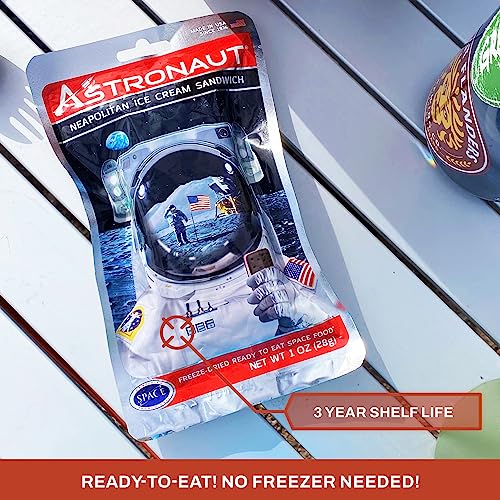 Astronaut Foods Freeze-Dried Ice Cream Sandwich NASA Space Dessert Neapolitan 6 Count