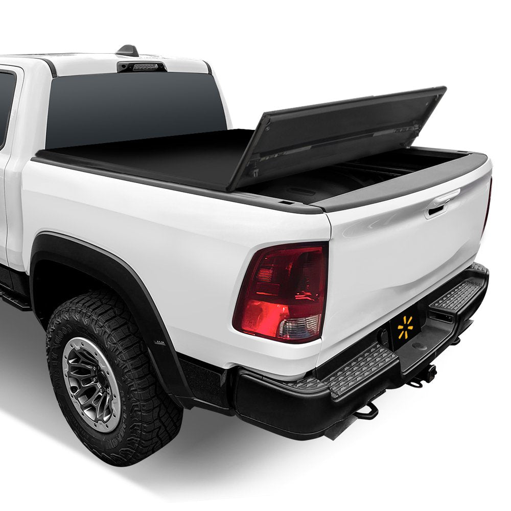 Auto Drive Soft Tri-Fold Tonneau Cover for Dodge Ram 1500/2500/3500 8Ft Bed (02-23) - UV-Resistant Vinyl