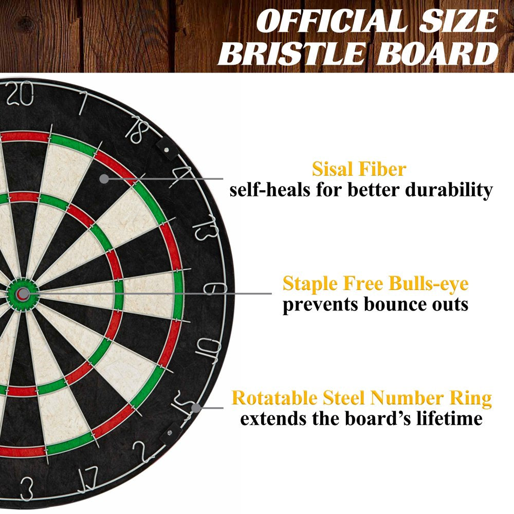 Barrington 40" Dartboard Cabinet with LED Lights, Self-Healing Board, Includes 6 Darts & Scoreboards