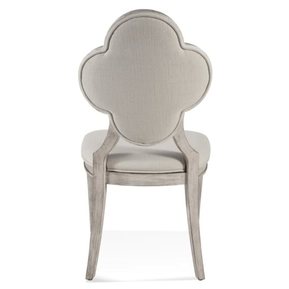 Bassett Mirror Company 5080-DR-800 Chloe Shaped Chair Antique White/Ivory, 23" L x 20" W x 38" H