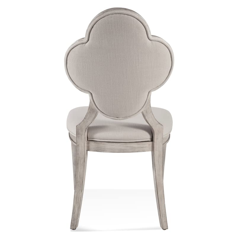 Bassett Mirror Company 5080-DR-800 Chloe Shaped Chair Antique White/Ivory, 23" L x 20" W x 38" H