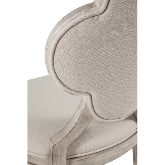 Bassett Mirror Company 5080-DR-800 Chloe Shaped Chair Antique White/Ivory, 23" L x 20" W x 38" H