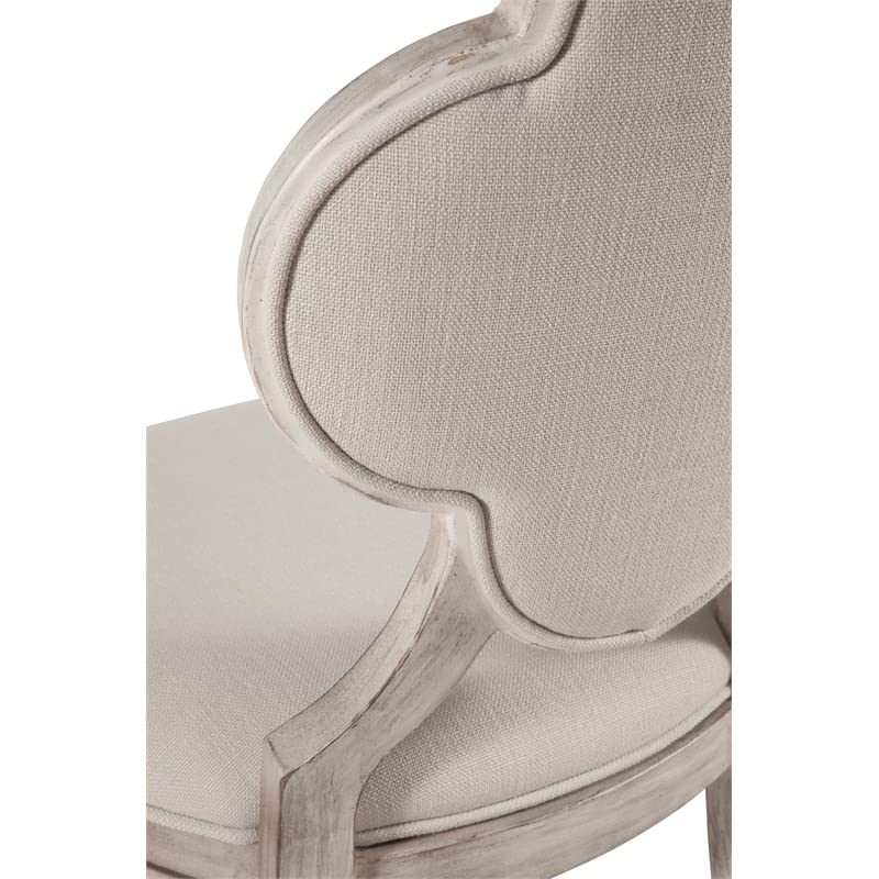 Bassett Mirror Company 5080-DR-800 Chloe Shaped Chair Antique White/Ivory, 23" L x 20" W x 38" H