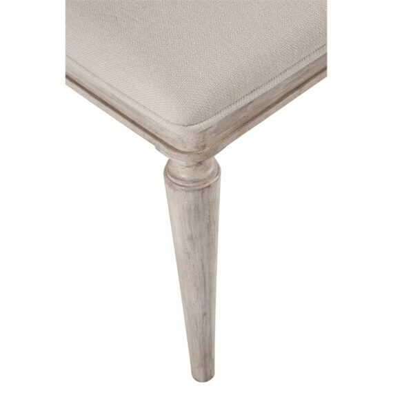 Bassett Mirror Company 5080-DR-800 Chloe Shaped Chair Antique White/Ivory, 23" L x 20" W x 38" H