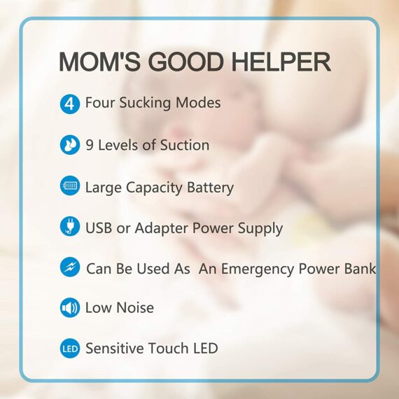 Bellababy Double Electric Breast Feeding Pumps Pain Free Strong Suction Power Touch Panel High Definition Display