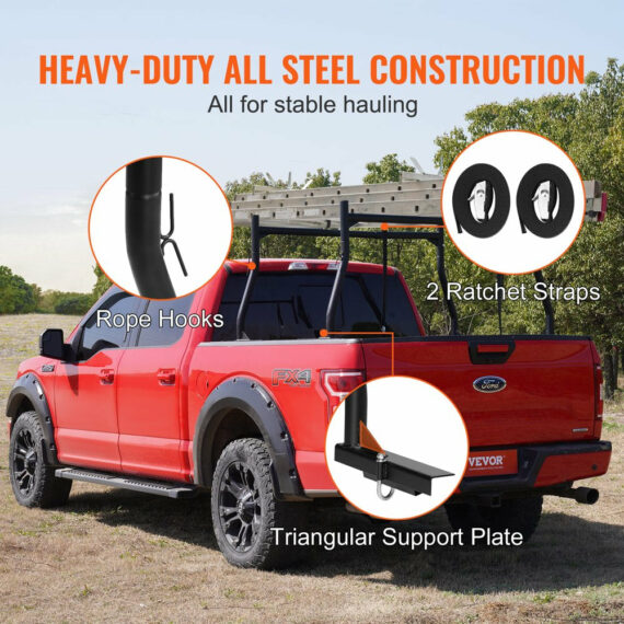 BENTISM Adjustable Truck Rack 800lbs Capacity, 46"-71" Width, Alloy Steel, Rust-Proof, Fits Most Trucks