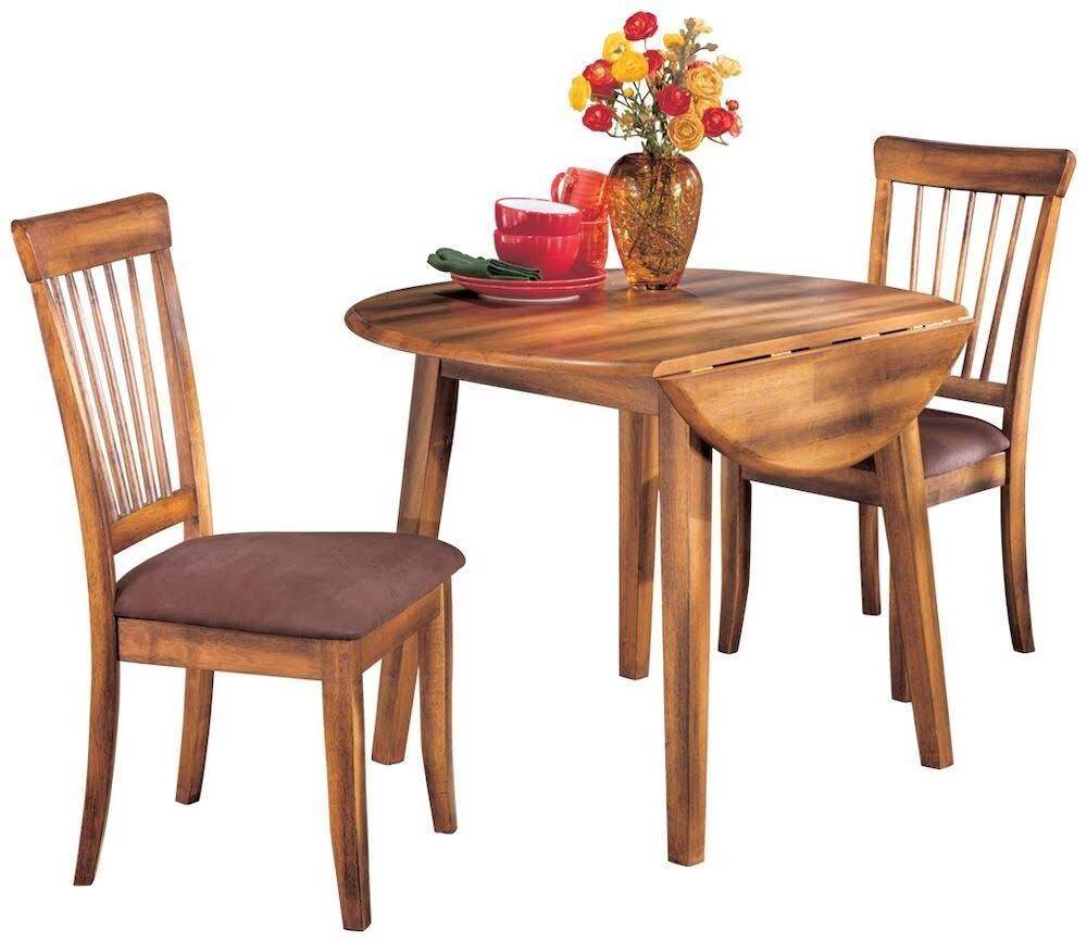 Berringer Round Drop Leaf Table, Rustic Brown