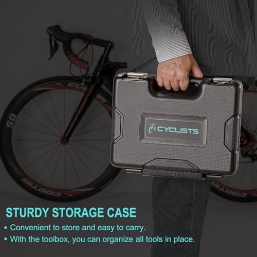 Bike Tool Kit with Storage Case - 22 PCS Bicycle Repair Tool Set Portable Tools Box - Bike Maintenance Tools for Road Bikes and Mountain Bikes