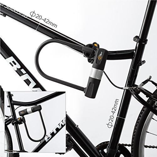 Bike U Lock with Cable - Via Velo Heavy Duty Bicycle U-Lock 14mm Shackle and 10mm x1.8m Cable with Mounting Bracket for Road  Mountain  Electric & Folding Bike