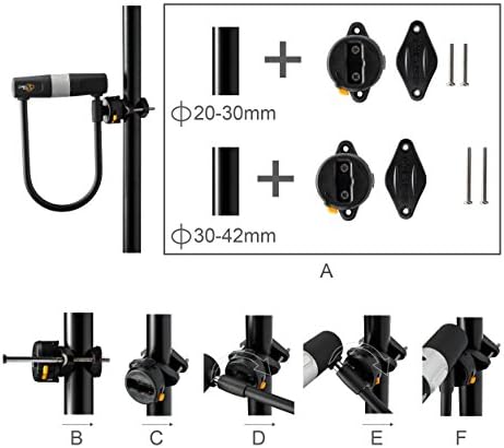 Bike U Lock with Cable - Via Velo Heavy Duty Bicycle U-Lock 14mm Shackle and 10mm x1.8m Cable with Mounting Bracket for Road  Mountain  Electric & Folding Bike