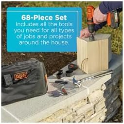 BLACK+DECKER 20V Max Drill & Home Tool Kit  68 Piece (LDX120PK)