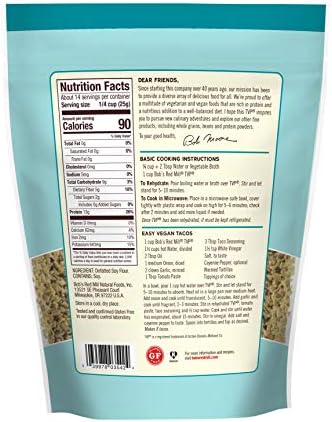 Bob's Red Mill TVP (Textured Vegetable Protein) - 12 oz (Pack of 4) Gluten Free Vegan Made in USA Unflavored