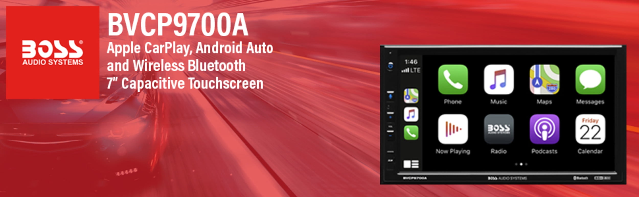BOSS Audio BVCP9700A 7" Touchscreen Car Stereo with Apple CarPlay & Android Auto