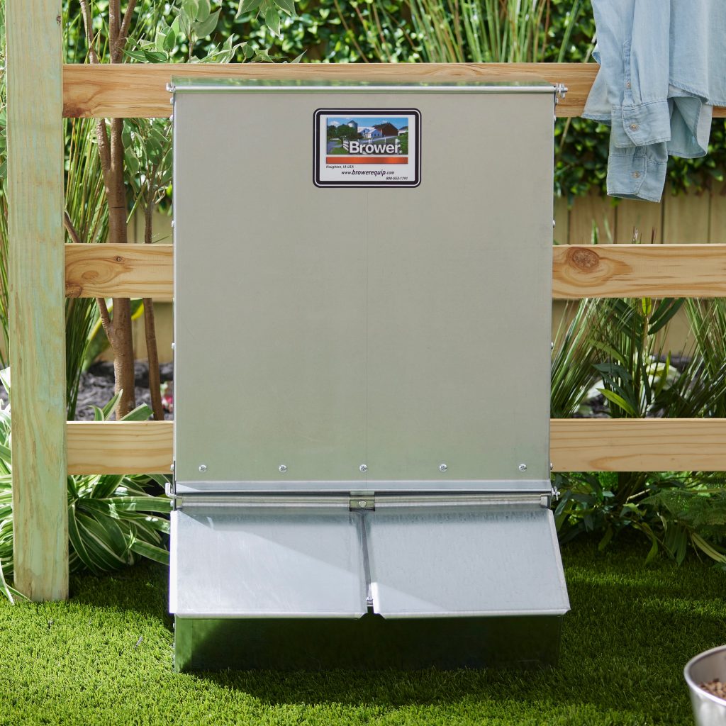 Brower 2 Door Hog Supplement Feeder, 3.7 Bushels, Weather-Resistant, Alloy Steel, Feeds 8 Hogs