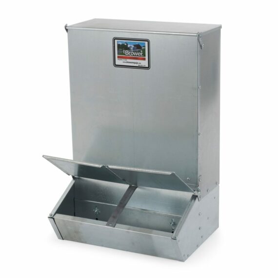 Brower 2 Door Hog Supplement Feeder, 3.7 Bushels, Weather-Resistant, Alloy Steel, Feeds 8 Hogs