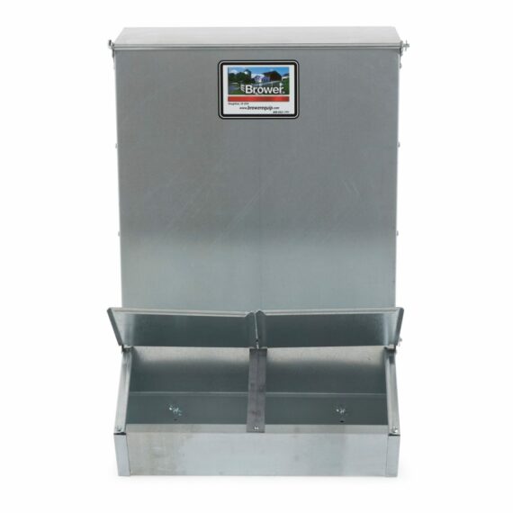 Brower 2 Door Hog Supplement Feeder, 3.7 Bushels, Weather-Resistant, Alloy Steel, Feeds 8 Hogs