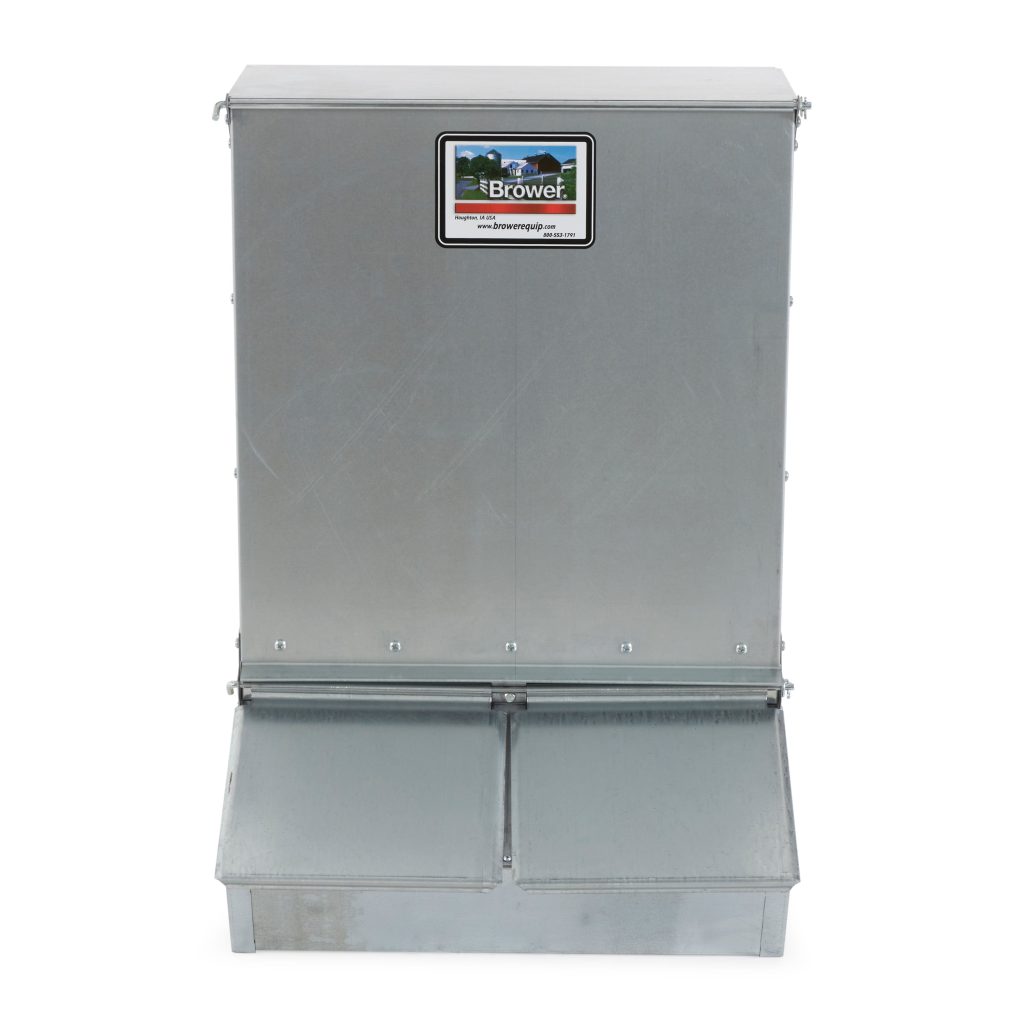 Brower 2 Door Hog Supplement Feeder, 3.7 Bushels, Weather-Resistant, Alloy Steel, Feeds 8 Hogs